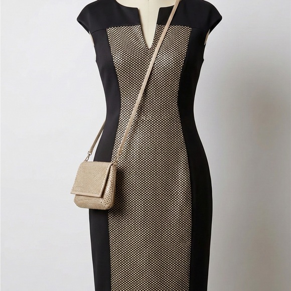 Connected Apparel Color Block Sheath Dress Size 12 - Picture 1 of 6